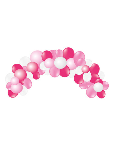 Globo 100% latex biodegradable guinarlda arco baby pink 55 unidades colores pastel