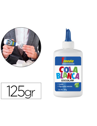 IMEDIO COLA BLANCA ESCOLAR BOTE 125GR NUEVO DISEÑO