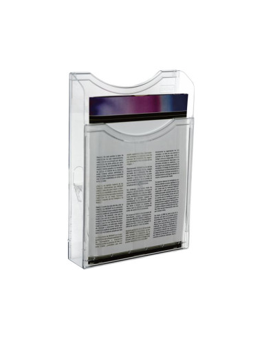 Expositor mural archivo 2000 din a4 vertical 1 compartimento cristal transparente 300x235x35 mm