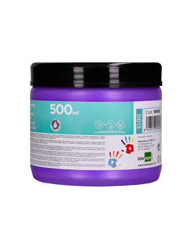 Pintura dedos liderpapel violeta tarrina de 500 cc