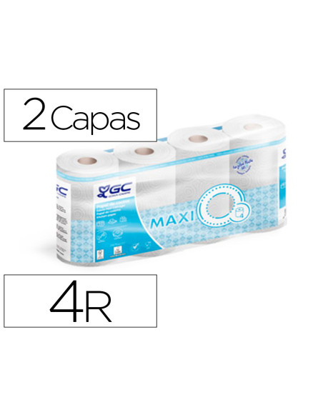 Papel de cocina goma camps 2 capas 90 servicios 224 mm x 21,6 m 21,5 g/m2 paquete de 4 rollos