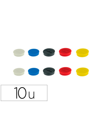 Iman para sujecion nobo 32 mm diametro caja de 10 unidades colores surtidos