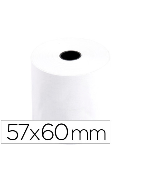 Rollo sumadora termico q-connect 57 mm ancho x 60 mm diametro sin bisfenol a papel de 70 g/m2