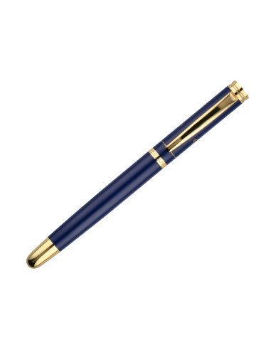 Pluma y estuche belius soiree color art deco azul marino y dorado tinta azul caja de diseño