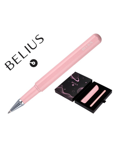 Roller y funda de similpiel belius space b color minimalista rosa tinta azul caja de diseño