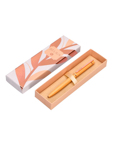 Boligrafo belius rose aluminio color naranja/oro rosa tinta azul caja de diseño