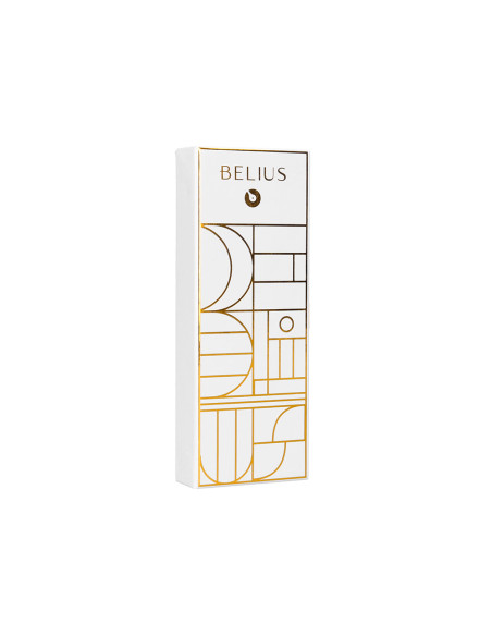 Roller belius carte blanche color blanco y dorado tinta negra caja de diseño