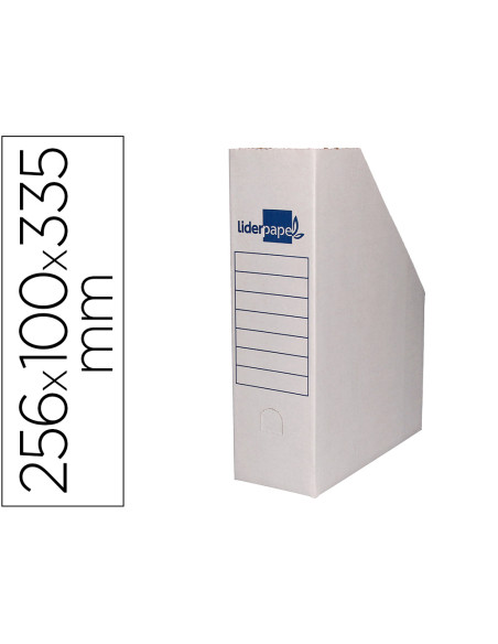 Revistero liderpapel ecouse carton 100% reciclado color blanco 256x100x335 mm