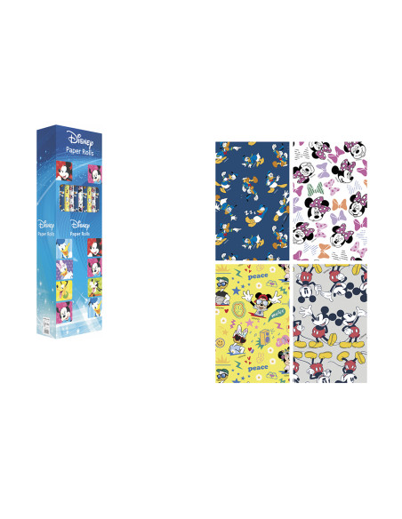 Papel de regalo basika disney rollo ancho 100 cm longitud 3 mt diseños surtidos gramaje 50 gr