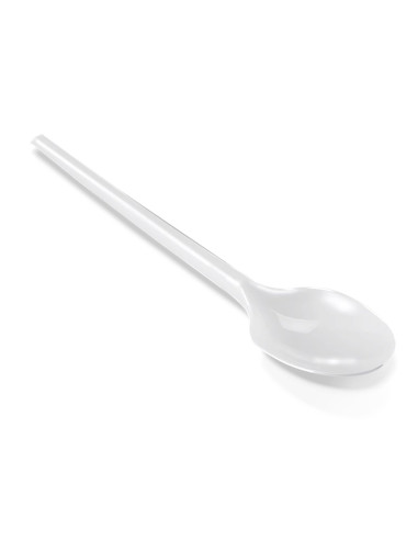 Cucharilla de plastico blanco reutilizable paquete de 100 unidades