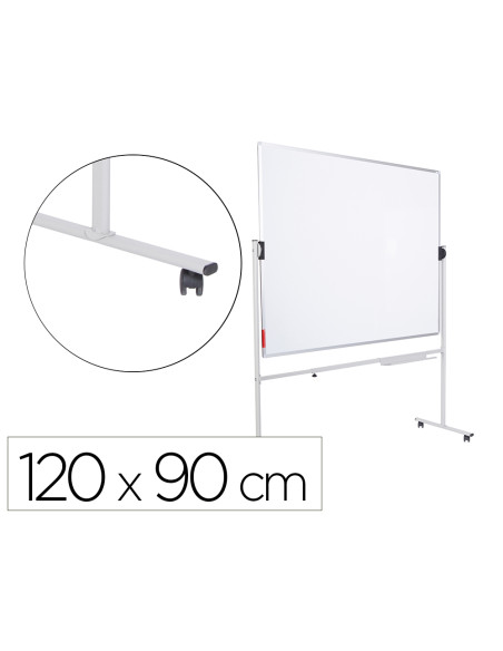 Pizarra blanca rocada volteable doble cara magnetica acero lacado 120x90 cm