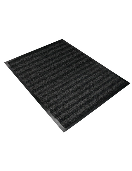 Alfombra para suelo q-connect premium para interiores antideslizante fibra polipropileno y fieltro gris 90x150 cm