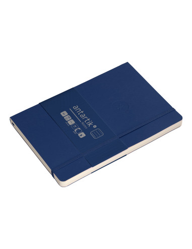 Cuaderno con gomilla antartik notes tapa blanda a5 hojas rayas azul marino 80 hojas 80 gr fsc