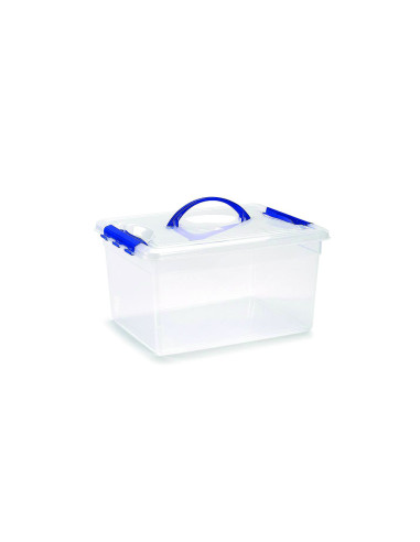 Contenedor plastico plasticforte n 9 transparente con tapa y asa capacidad 12 l