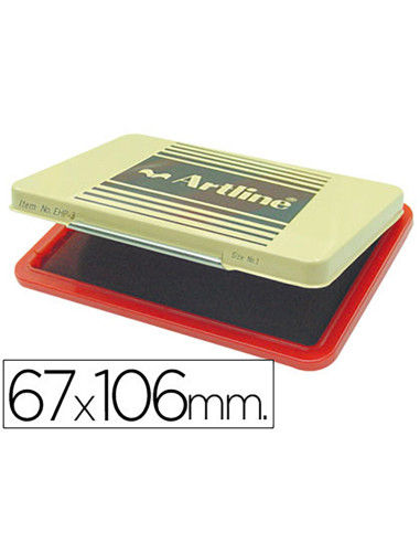 Tampon artline ehp-3 rojo base de plastico 67x106 mm