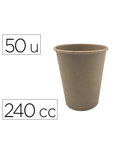 Vaso termico carton kraft 240 cc paquete de 50 unidades