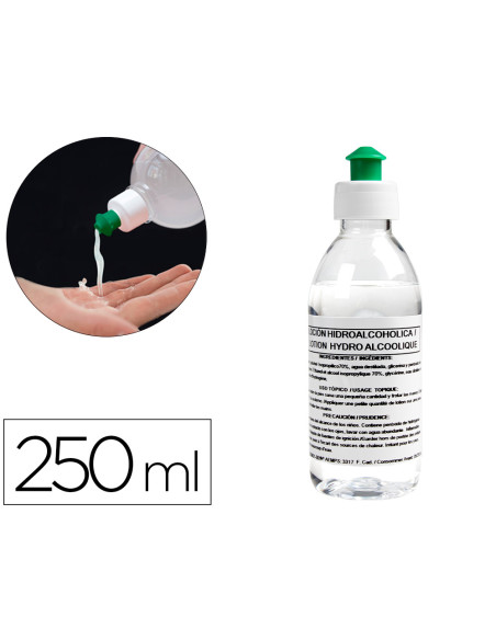 Gel hidroalcoholico higienizante para manos limpiay desinfecta sin necesidad de aclarado bote de 250 ml