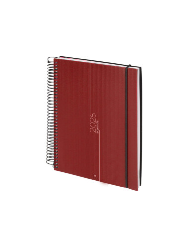 Agenda espiral liderpapel olbia a5 2025 dia pagina color rojo papel 60 gr