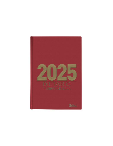 Dietario liderpapel 2025 cuarto 15x21,5 cm color rojo papel 70 gr