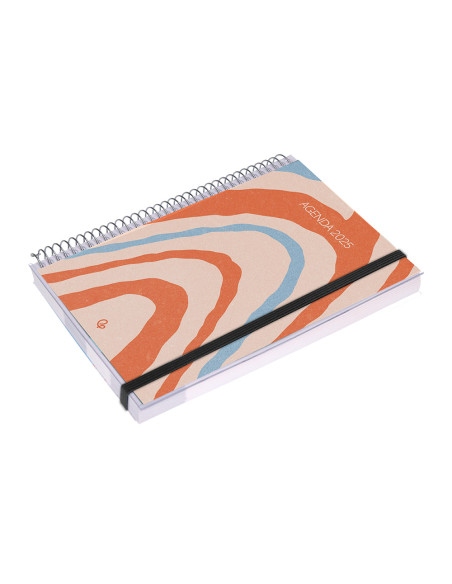 Agenda espiral liderpapel tinos a5 2025 personalizable dia pagina papel 70 gr