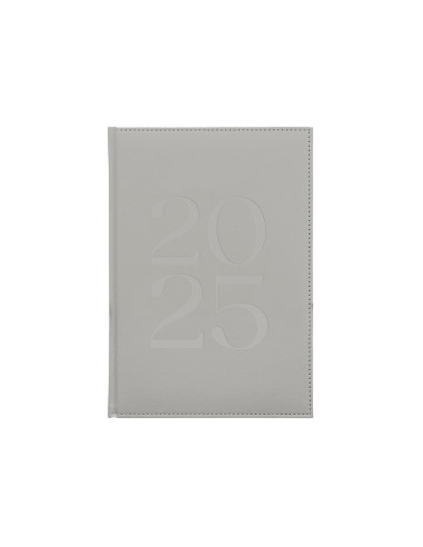 Agenda encuadernada liderpapel creta 170x240 mm 2025 dia pagina color gris papel 70 gr