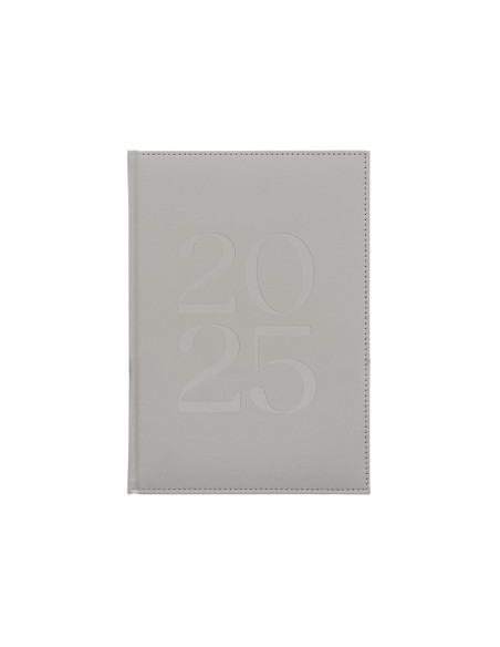 Agenda encuadernada liderpapel creta 170x240 mm 2025 dia pagina color gris papel 70 gr