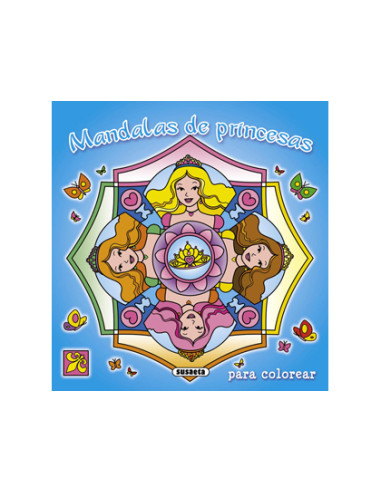 Cuaderno de colorear susaeta mandalas de princesas 48 paginas 20x21 cm