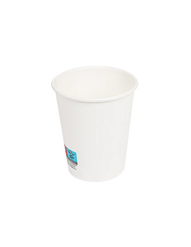 Vaso de papel blanco bunzl reciclable pefc 190 ml apto bebidas frias y calientes paquete de 50 unidades