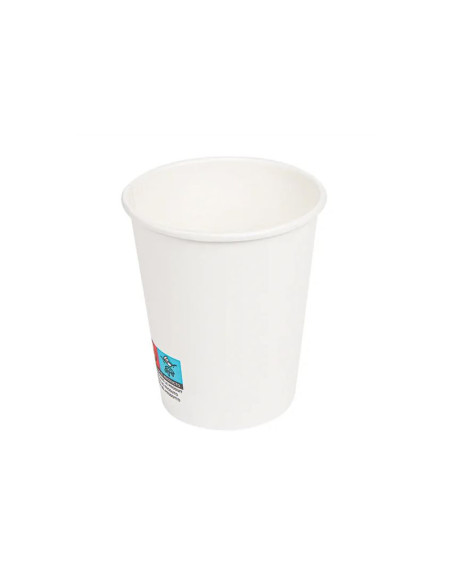 Vaso de papel blanco bunzl reciclable pefc 190 ml apto bebidas frias y calientes paquete de 50 unidades