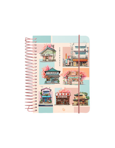 Agenda espiral liderpapel sant orini a6 2025 dia pagina mosaico papel 60 gr