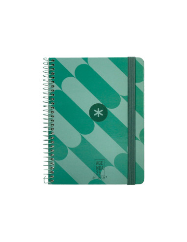 Agenda espiral antartik pattern a6+ 2025 semana vista color verde papel 80 gr