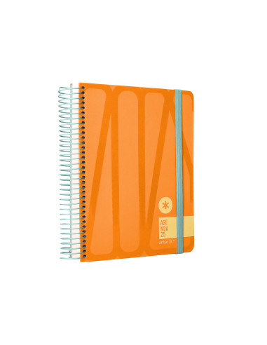 Agenda espiral antartik bold a5+ 2025 dia pagina colores azul y melocoton surtidos papel 80 gr