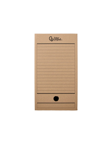 Caja archivo definitivo liderpapel folio doble ancho carton reciclado 400g/m2 lomo 200 mm kraft 367x200x251 mm