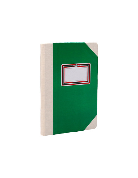 Libro cartone cosido fernandes flecha din a5+ rayado horizontal 50 hojas 100 gr verde