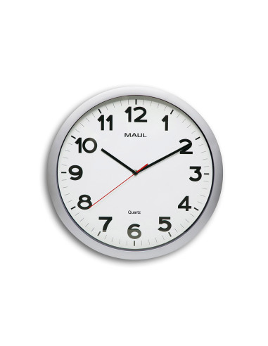 Reloj maul step de pared redondo 40 cm diametro electrico color plata