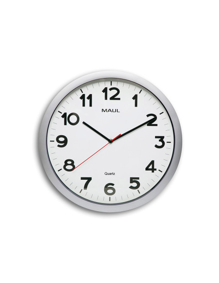 Reloj maul step de pared redondo 40 cm diametro electrico color plata