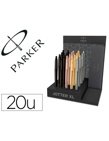 Boligrafo parker jotter xl monocromo expositor de 20 unidades surtidas