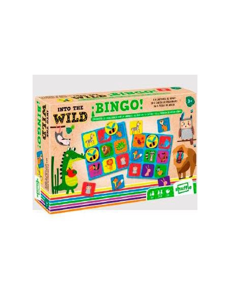 SHUFFLE JUEGO DE BINGO ANIMALES SALVAJES PARA NIÑOS +3 AÑOS