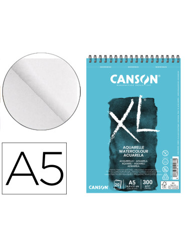 CANSON BLOC DIBUJO XL AQUARELLE 20H A5 BLANCO