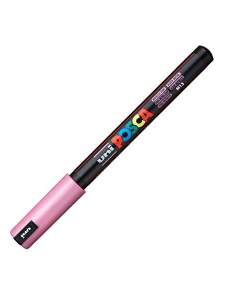 POSCA MARCADOR  PC-1MR NO PERMANENTE PUNTA EXTRAFINA 0.7MM ROSA METÁLICO