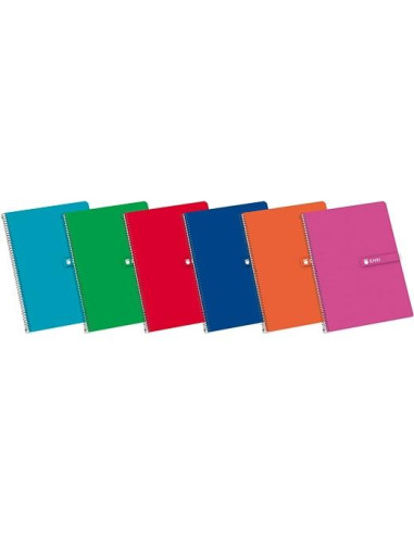 ENRI CUADERNO ESPIRAL FOLIO T/ DURA 80H DOBLE PAUTA 3MM 60GR  COLORES SURTIDOS