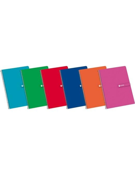 ENRI CUADERNO ESPIRAL FOLIO T/ DURA 80H DOBLE PAUTA 3MM 60GR  COLORES SURTIDOS