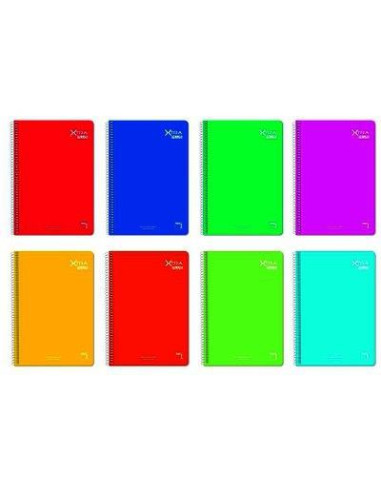 PACSA CUADERNO XTRA 80H FOLIO 60GR 1 LINEA TAPA DURA PACK 5 UD COLORES SURTIDOS