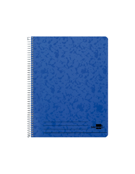 Cuaderno espiral liderpapel folio 100h cuadro 4mm tapa azul con margen 70 gr