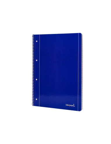 Cuaderno espiral liderpapel a4 micro serie azul tapa blanda 80h 75 gr horizontal con margen 4 taladros azul