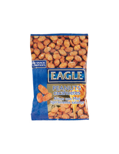 Cacahuetes fritos con miel eagle snacks ligeramente salados bolsa 75 gr