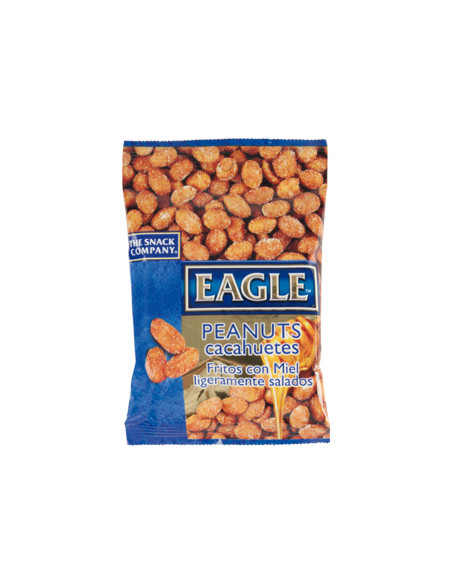 Cacahuetes fritos con miel eagle snacks ligeramente salados bolsa 75 gr