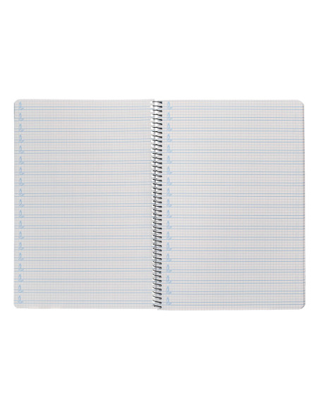 Cuaderno espiral liderpapel din a4 pautaguia tapa plastico80h 90gr cuadro pautado 4mm con margen color azul