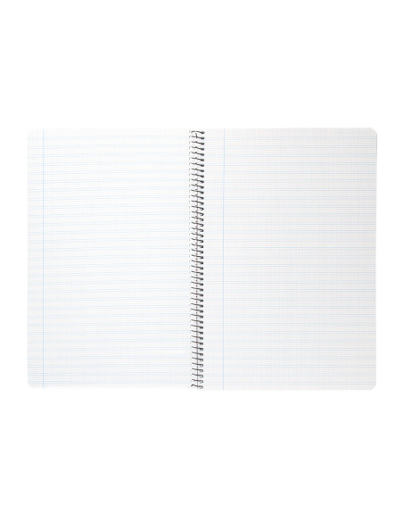 Cuaderno espiral liderpapel din a4 pautaguia tapa plastico 80h 90gr cuadro pautado 3mm con margen color amarillo