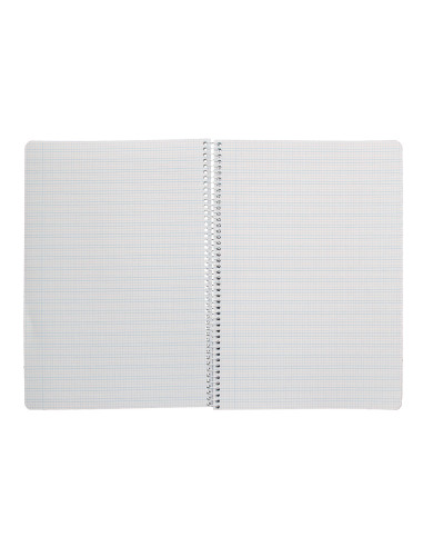 Cuaderno espiral liderpapel din a4 pautaguia tapa plastico 80h 90gr cuadro pautado 3 mm con margen color lila